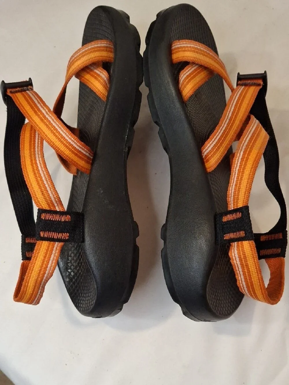 Chaco Men's Black w/ Orange Striped Adjustable Straps Z/Cloud Sandals